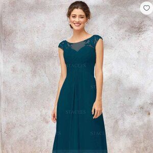 Chiffon Bridesmaid Dress with Sequins Pleated Beading